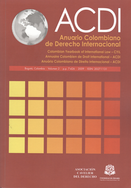 Portada de REV. ACDI VOL.2 ANUARIO COLOMBIANO DE DERECHO INTERNACIONAL